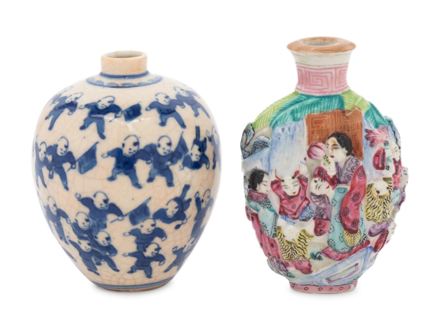 Two Chinese Porcelain Snuff Bottles