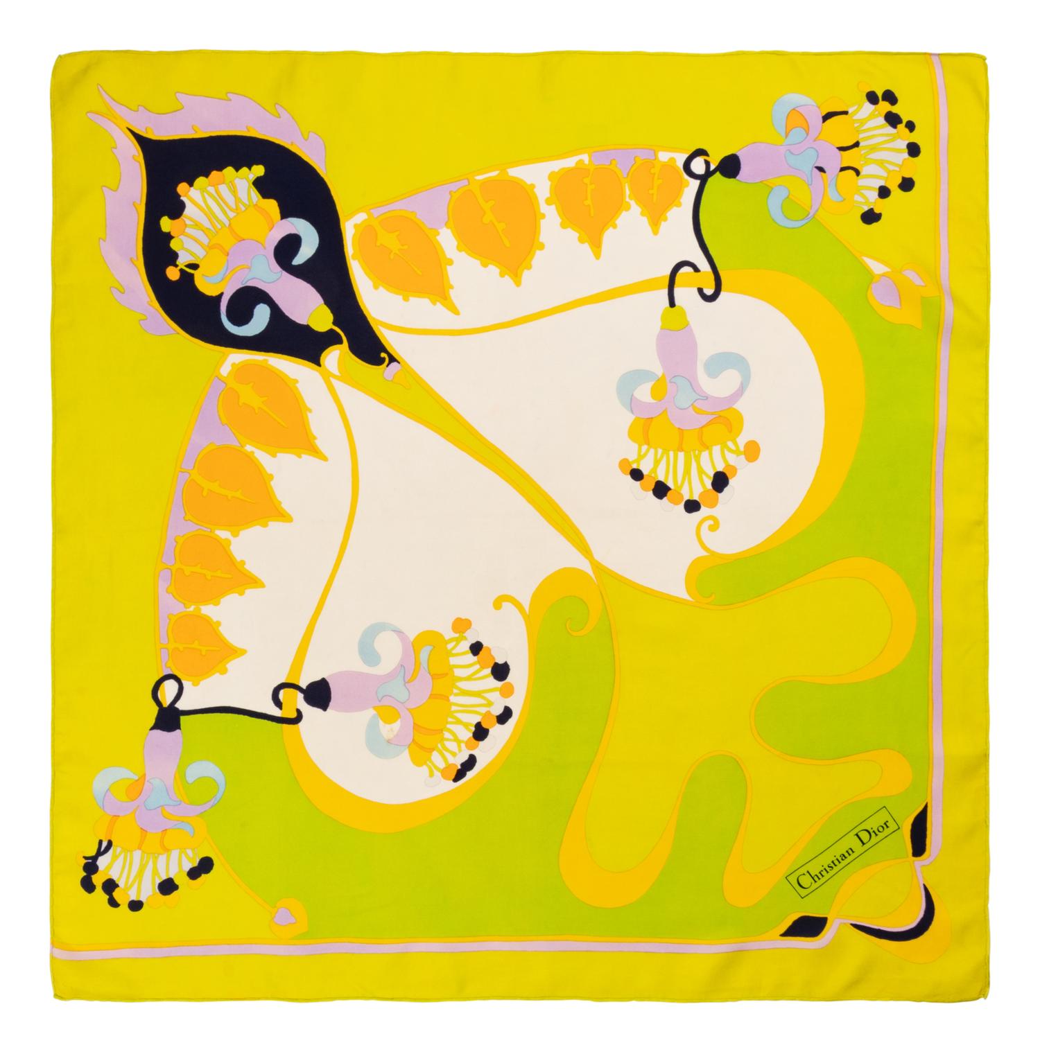 Two Dior Silk Scarves, 1970-90s
