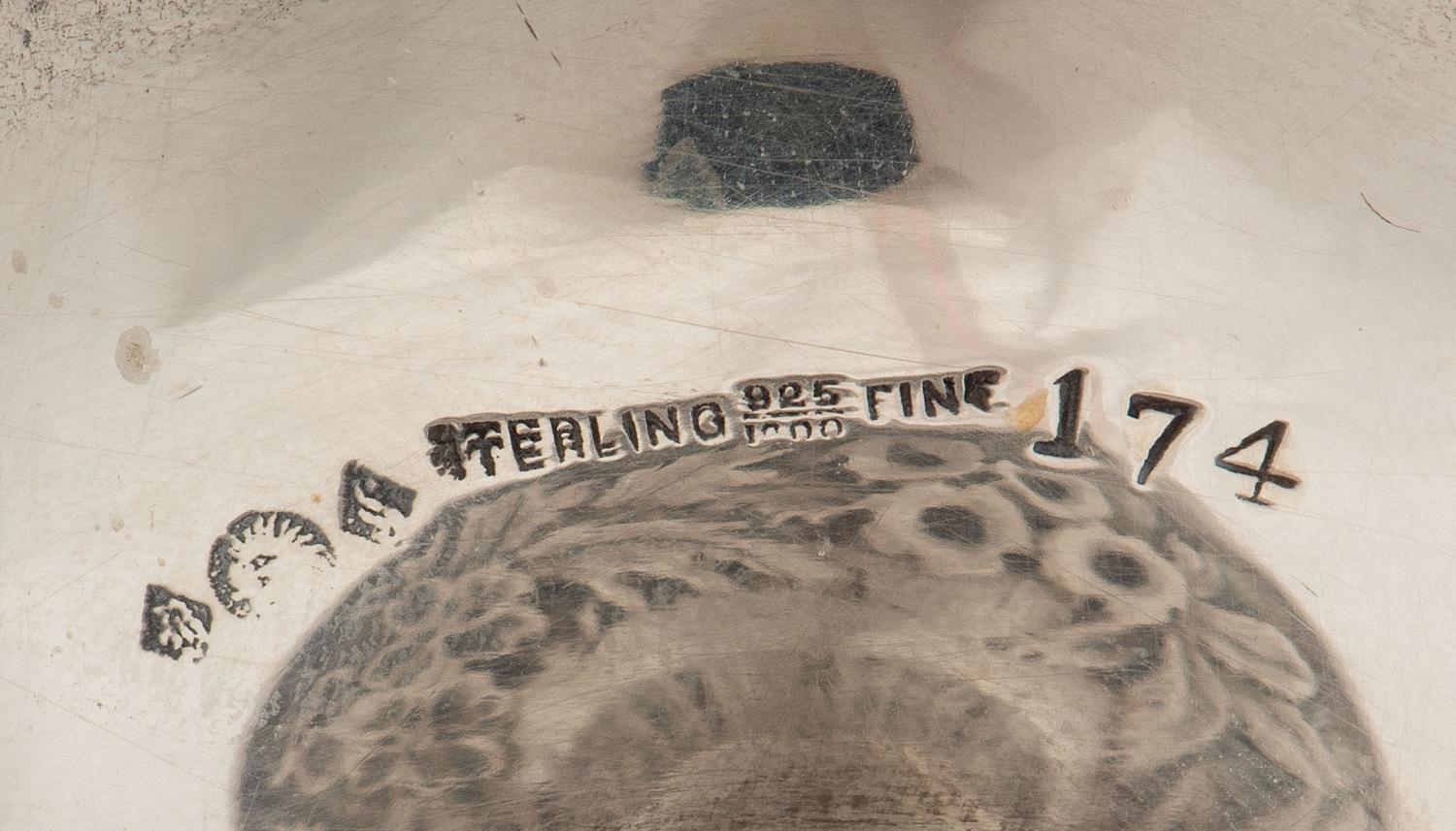 Sixteen American Repousse Silver Dessert Cups