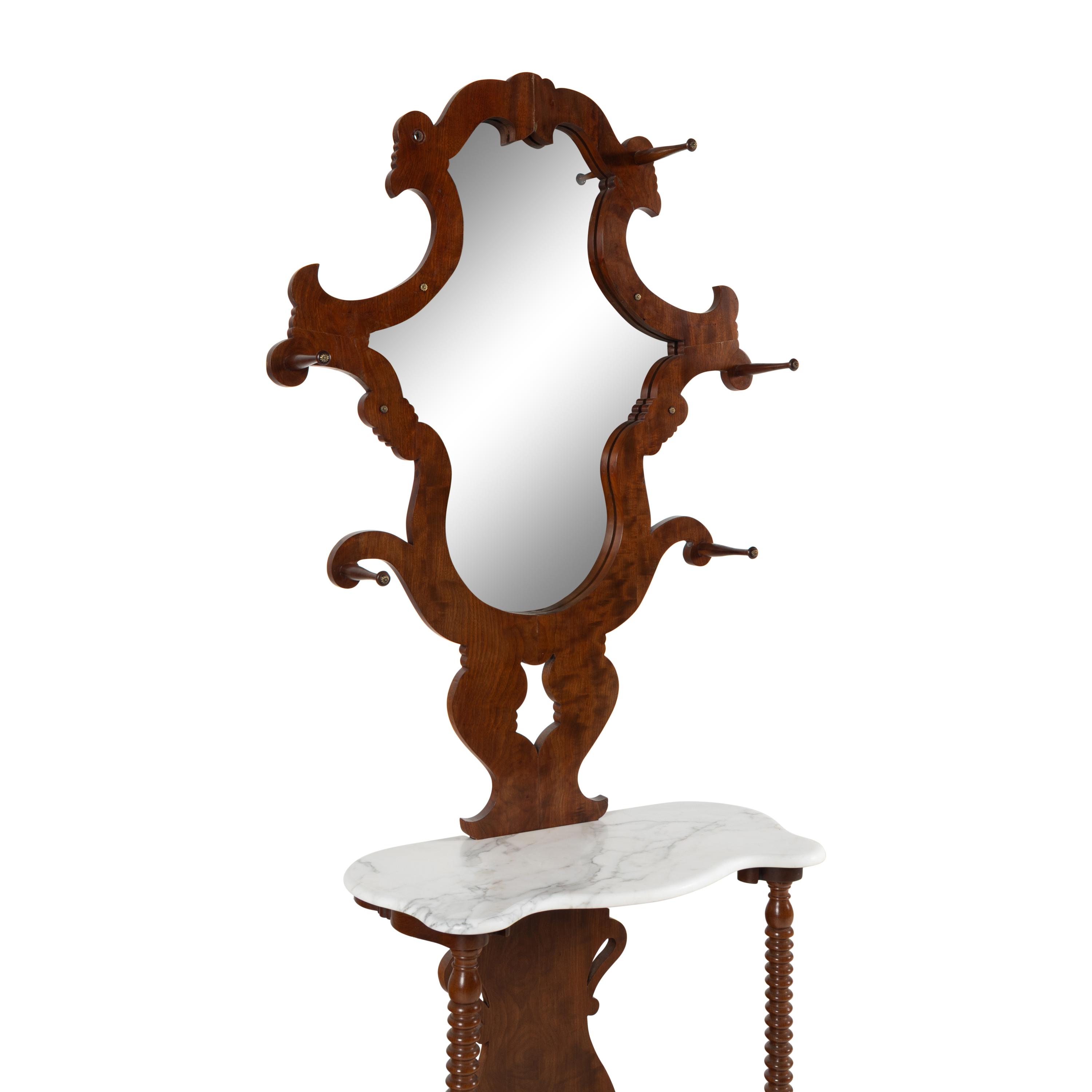 An American Mahogany and Marble Hall Tree