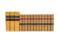 [GREEK HISTORY]. A group of 2 leather-bound works in 15 volumes relating to Greek history, comprising: