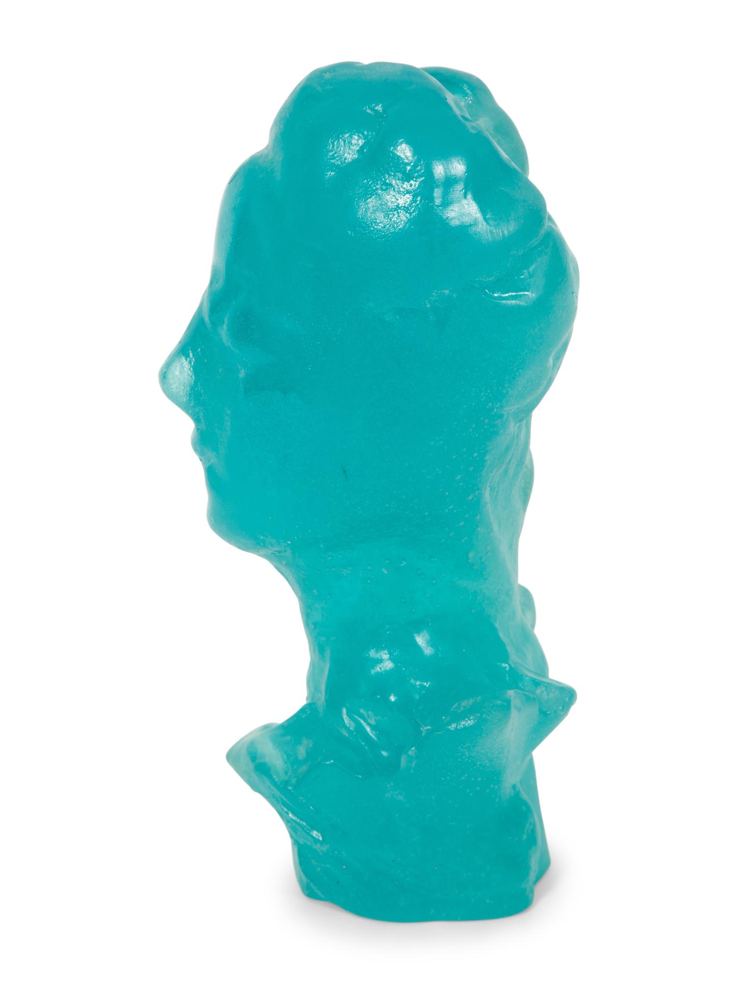 A Daum Pâte de Verre Bust of a Woman and a Daum Ombre Verte Pâte de Verre and Chrome Relief Sculpture