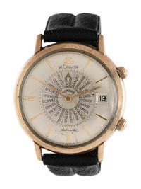 JAEGER-LeCOULTRE, MEMOVOX, VINTAGE, 10K GOLD-FILLED WORLD TIME ALARM WRISTWATCH