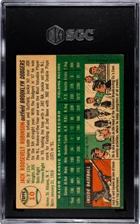 A 1954 Topps Jackie Robinson Baseball Card No. 10 (SGC 4 VG-EX)