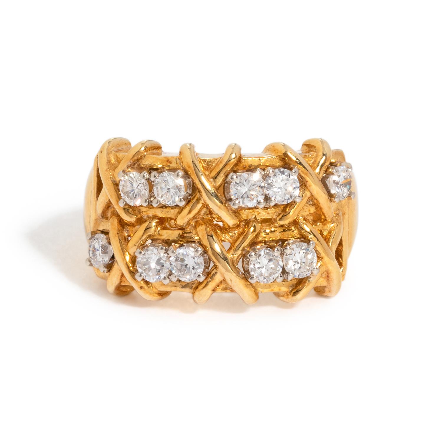 YELLOW GOLD AND DIAMOND BAND