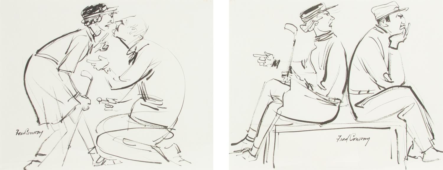 Three works: Golfing Couples