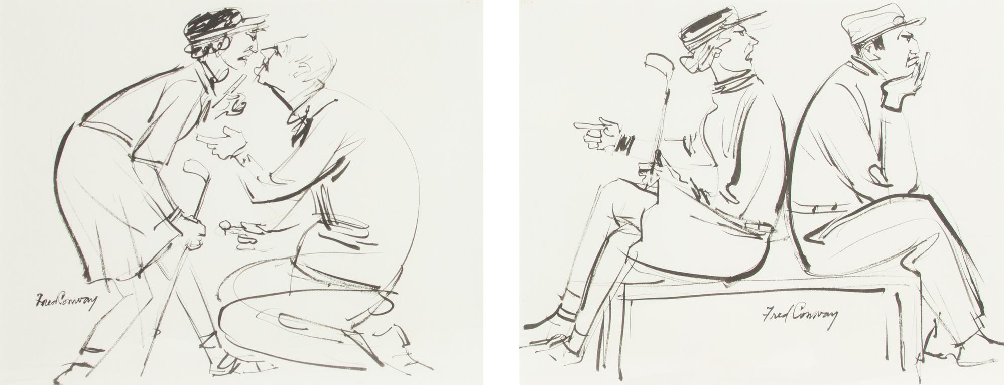 Three works: Golfing Couples