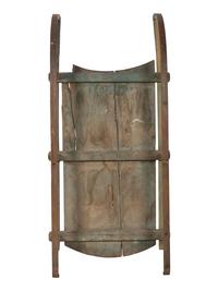 A Paint Decorated Wooden Sled