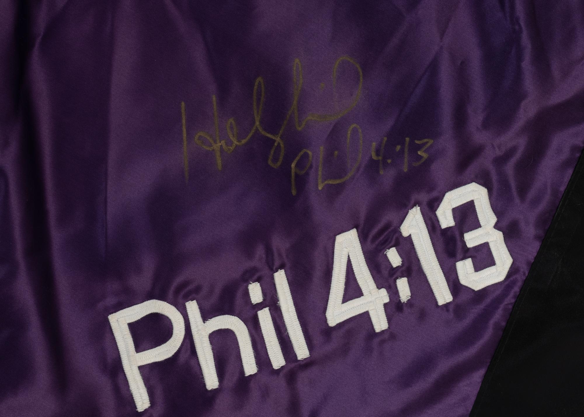 A Pair of Evander Holyfield Signed Autographed Boxing Trunks,