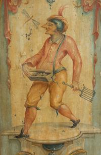 An Italian Baroque Style 'Commedia Dell'Arte' Painted Cabinet