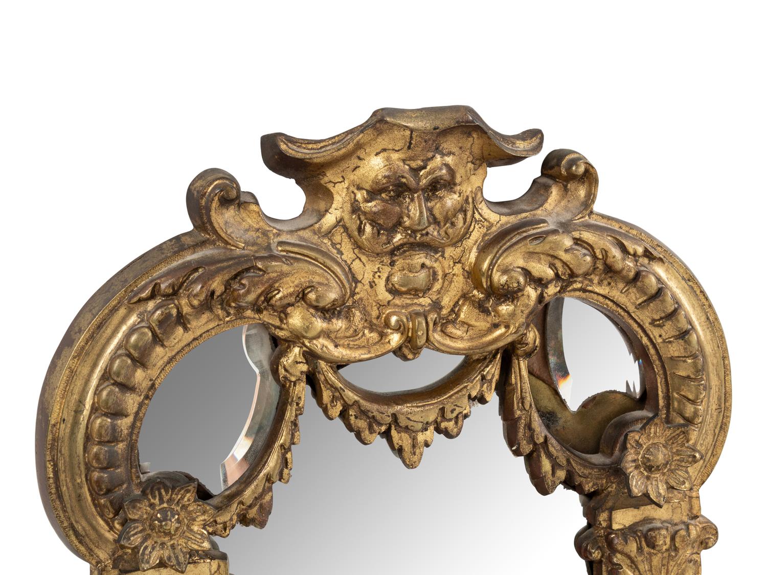A Pair of Neoclassical Gilt Bronze Girandole Mirrors