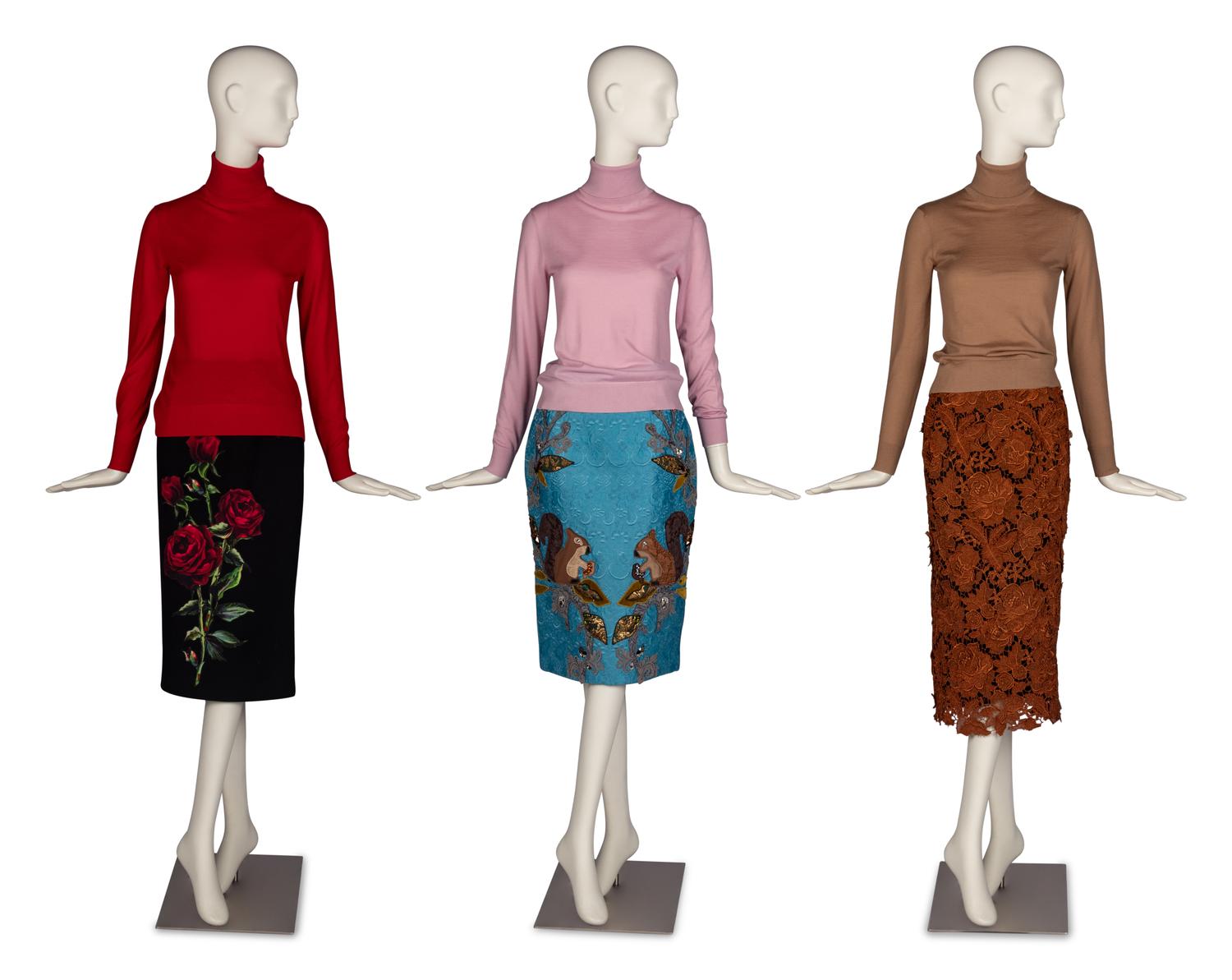 Dolce & Gabbana, J. Mendel Skirts with There Ralph Lauren Purple Label Cashmere Tops