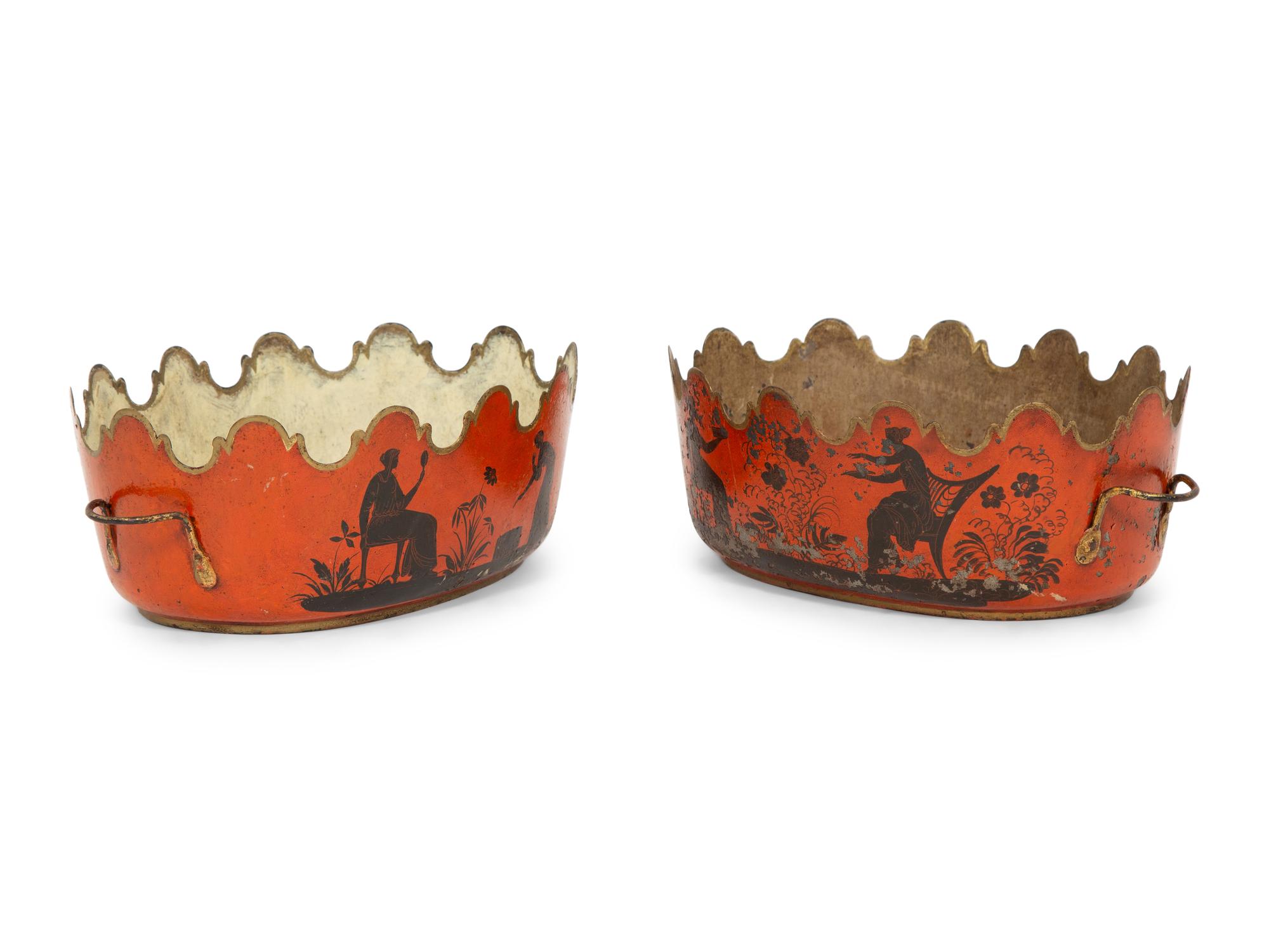 A Pair of Tole Peinte Jardinières