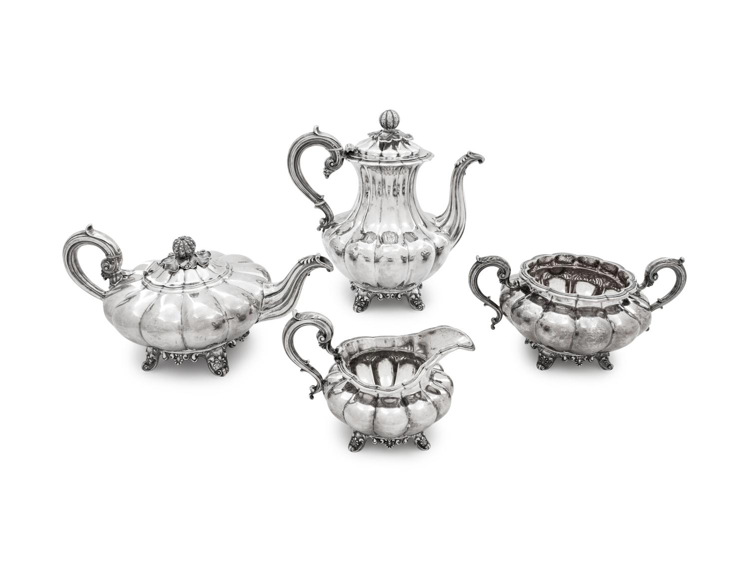 A William IV Silver Four-Piece Tea and Coffee Service