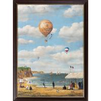 A Veuve Cliquot Champagne Balloonist Painted Advertisement, Signed