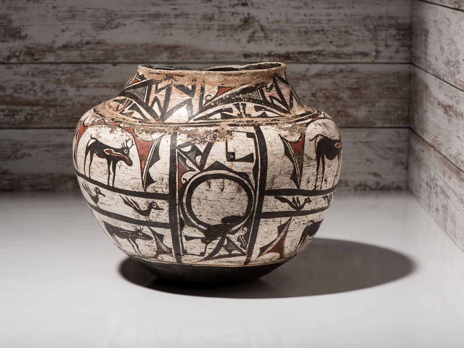 Zuni Polychrome Pottery Olla