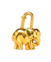 An Hermes Gold Cadena Elephant Charm, 1" x 1.5".