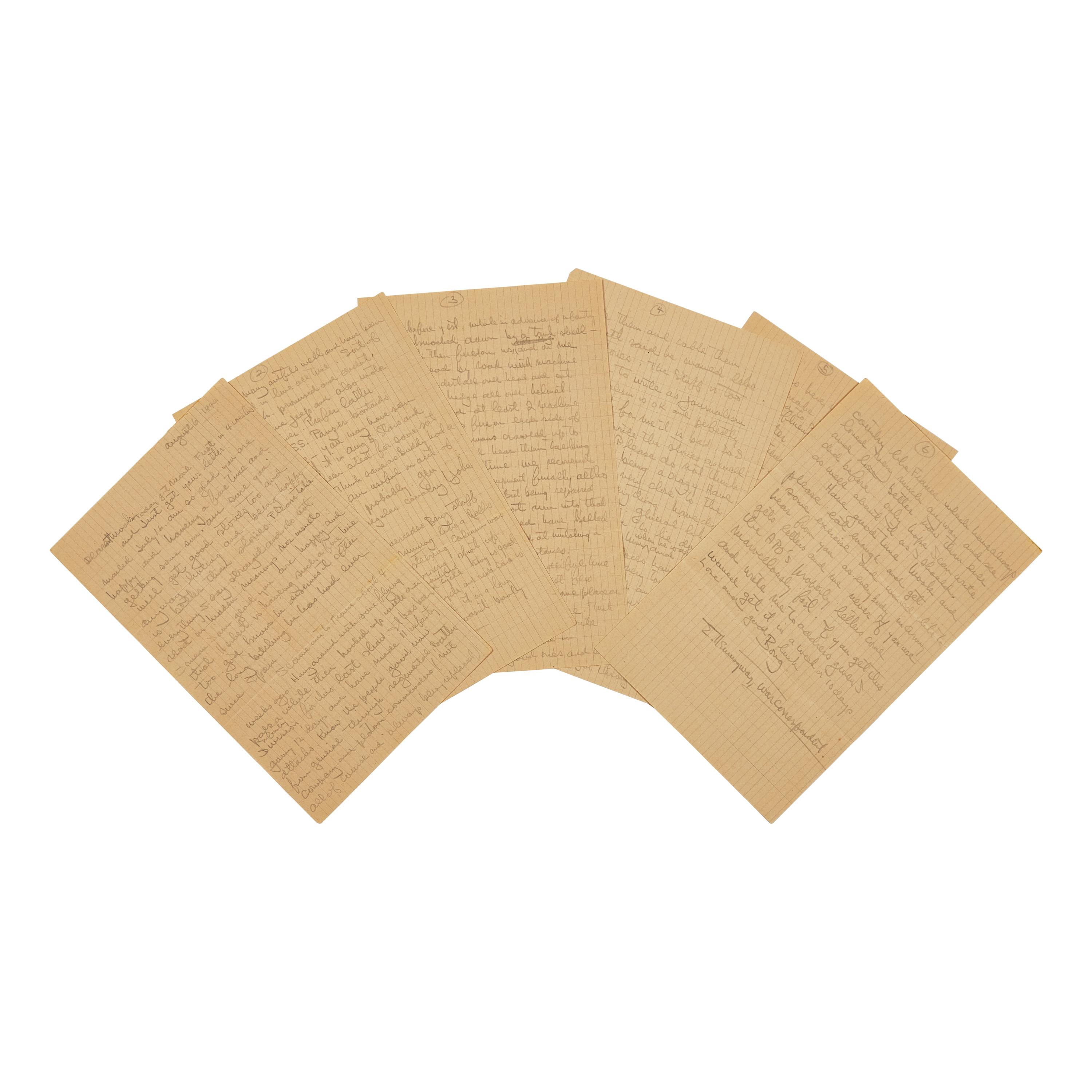 [World War II] One of the Few Surviving Letters From Hemingway to His Third Wife, Martha Gellhorn, Written While a Front-Line War Correspondent in France