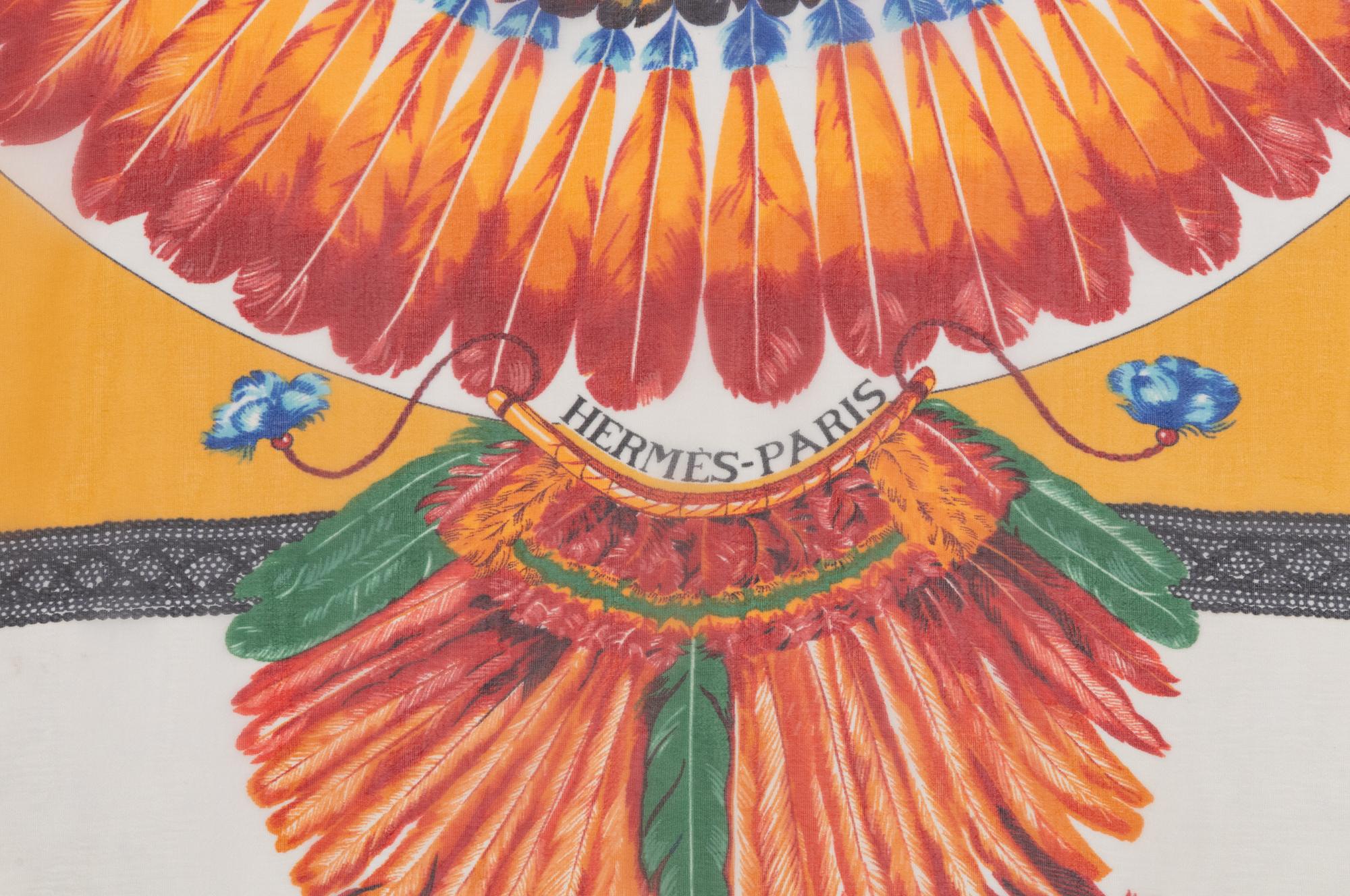Three Hermès 90cm Silk Chiffon Scarves