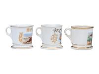 Three Jockey's Porcelain Occupational Shaving Mugs