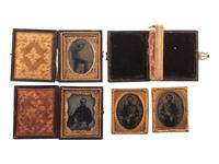 [CIVIL WAR]. A group of 9 ambrotypes and tintypes of Civil War soldiers, some armed, comprising: