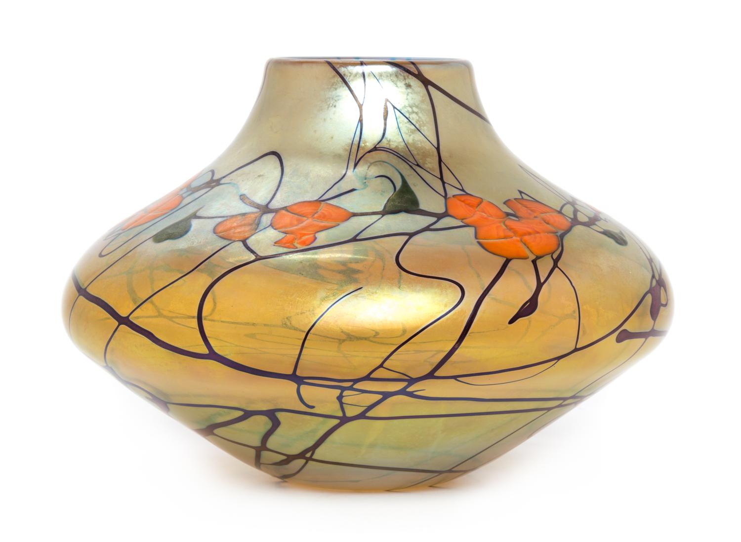 An American Studio Glass Vase, Carl Radke Height 4 1/2 inches.
