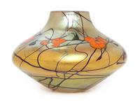 An American Studio Glass Vase, Carl Radke Height 4 1/2 inches.