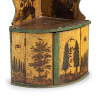 An Italian Yellow and Green Lacca Povera Hanging Cabinet
