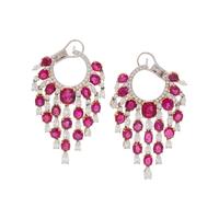 RUBY AND DIAMOND EARCLIPS
