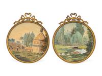 A Pair of French Gouache Paintings