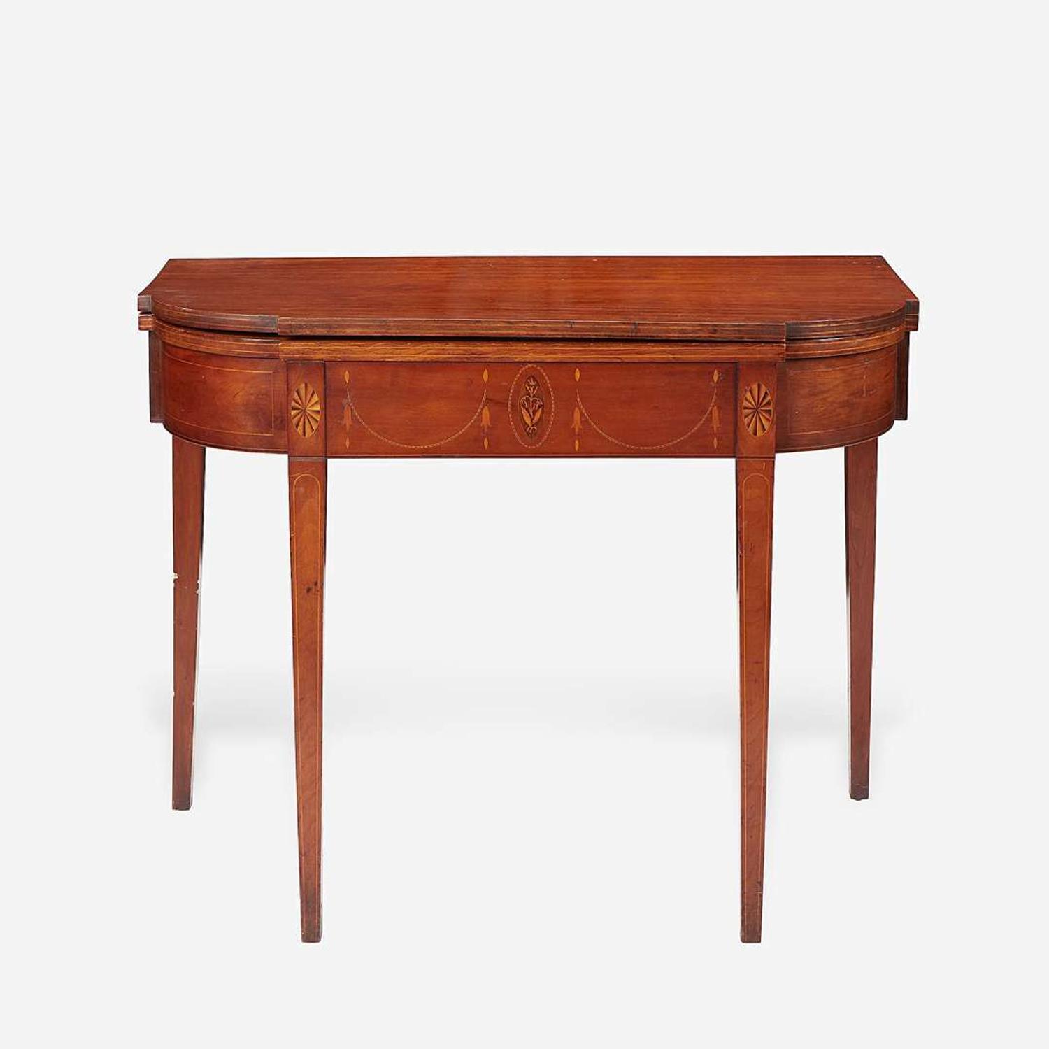 A Federal inlaid cherry card table Possibly Rhode Island, circa 1800