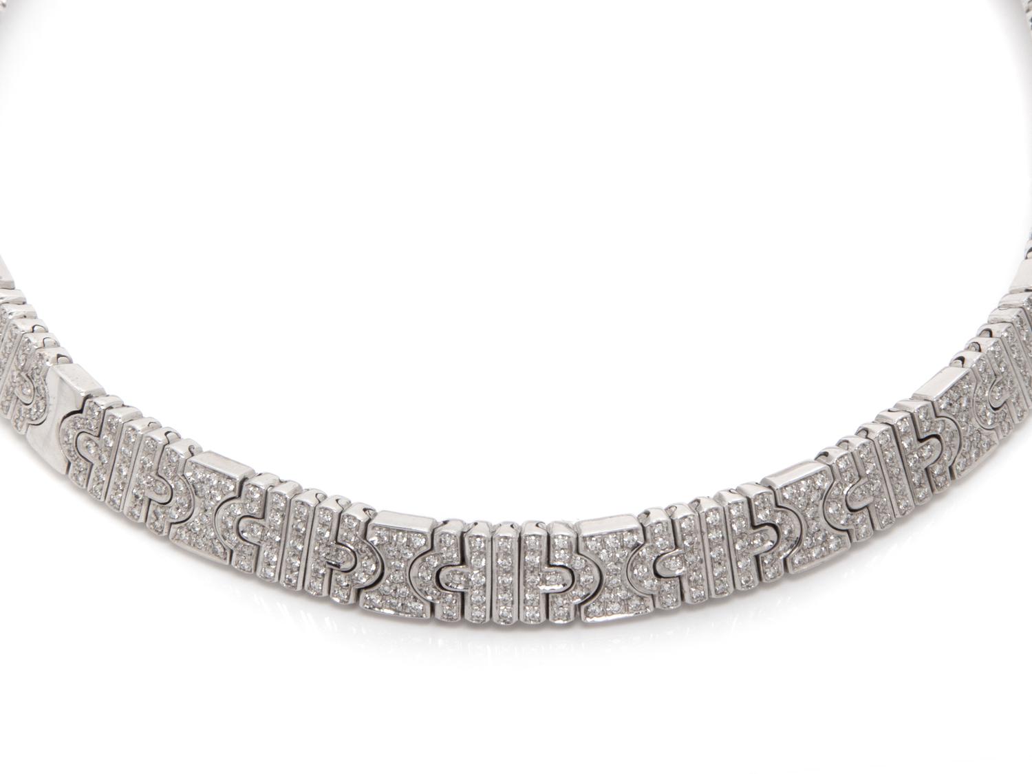 BULGARI, WHITE GOLD AND DIAMOND 'PARENTESI' COLLAR NECKLACE
