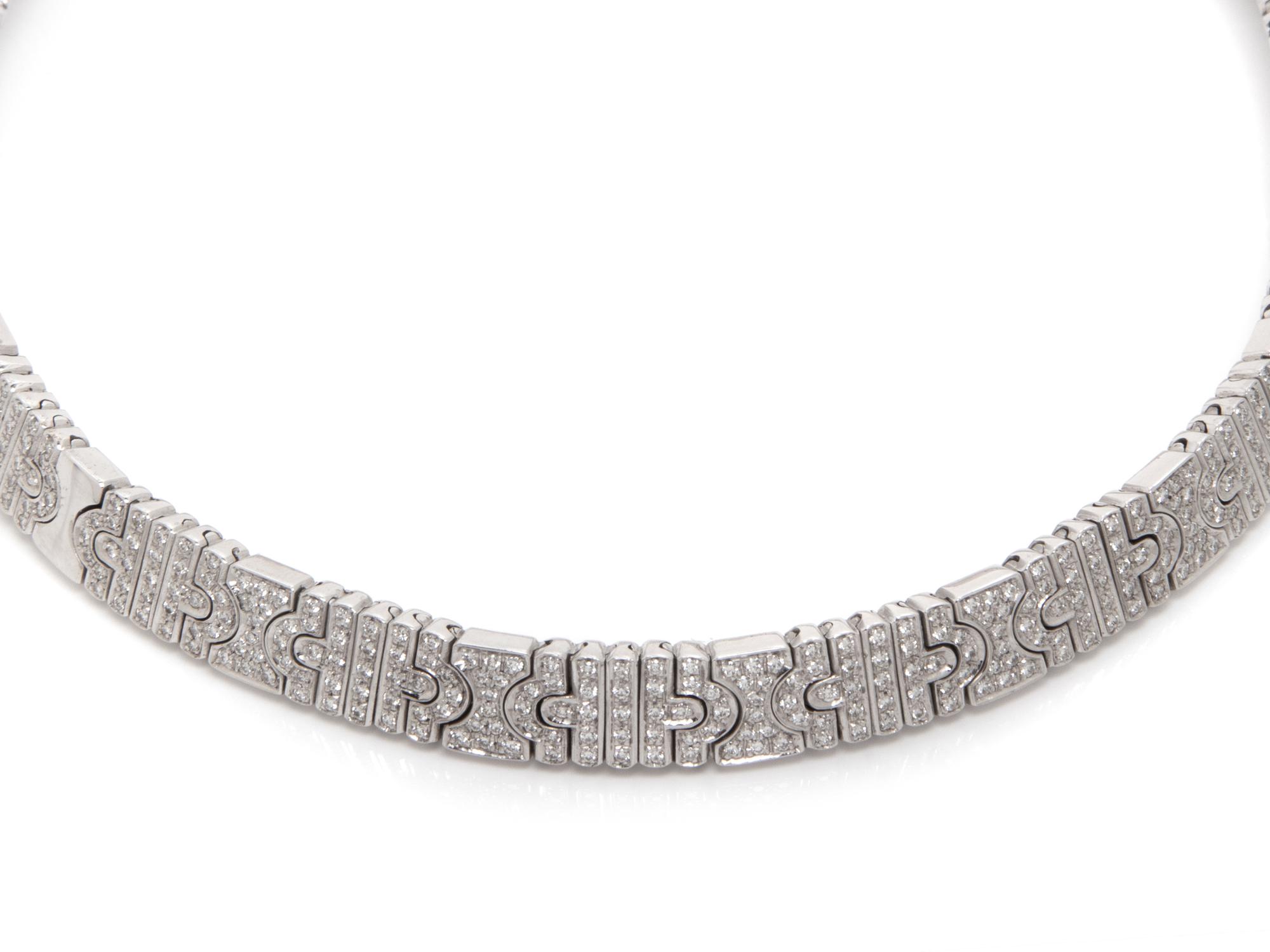BULGARI, WHITE GOLD AND DIAMOND 'PARENTESI' COLLAR NECKLACE