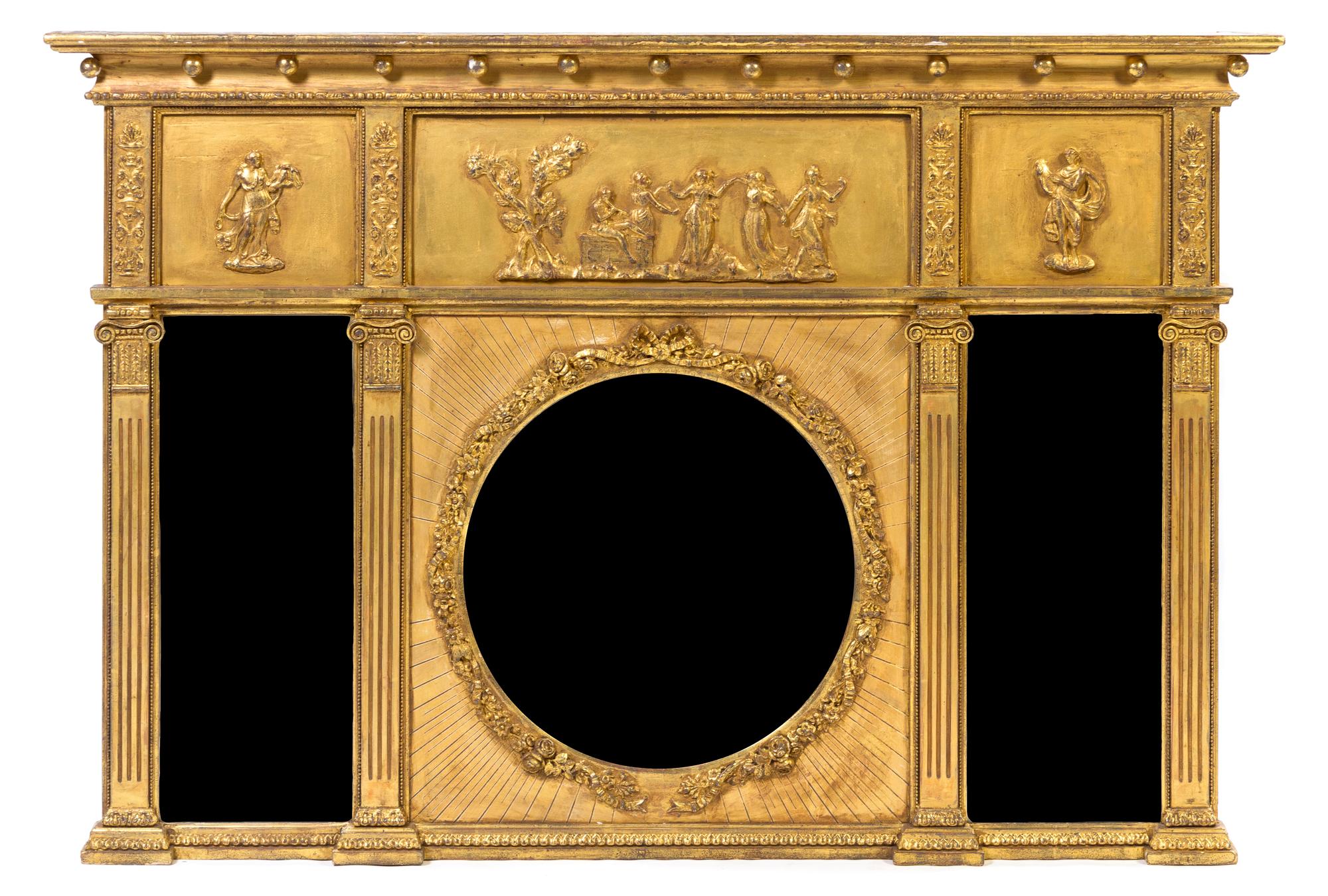 A Neoclassical Giltwood Mirror Height 36 3/4 x width 54 1/2 x depth 3 3/4 inches. — PROBABLY ENGLISH, CIRCA 1850