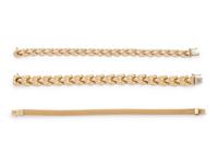 COLLECTION OF YELLOW GOLD BRACELETS
