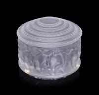A Lalique Glass Covered Box