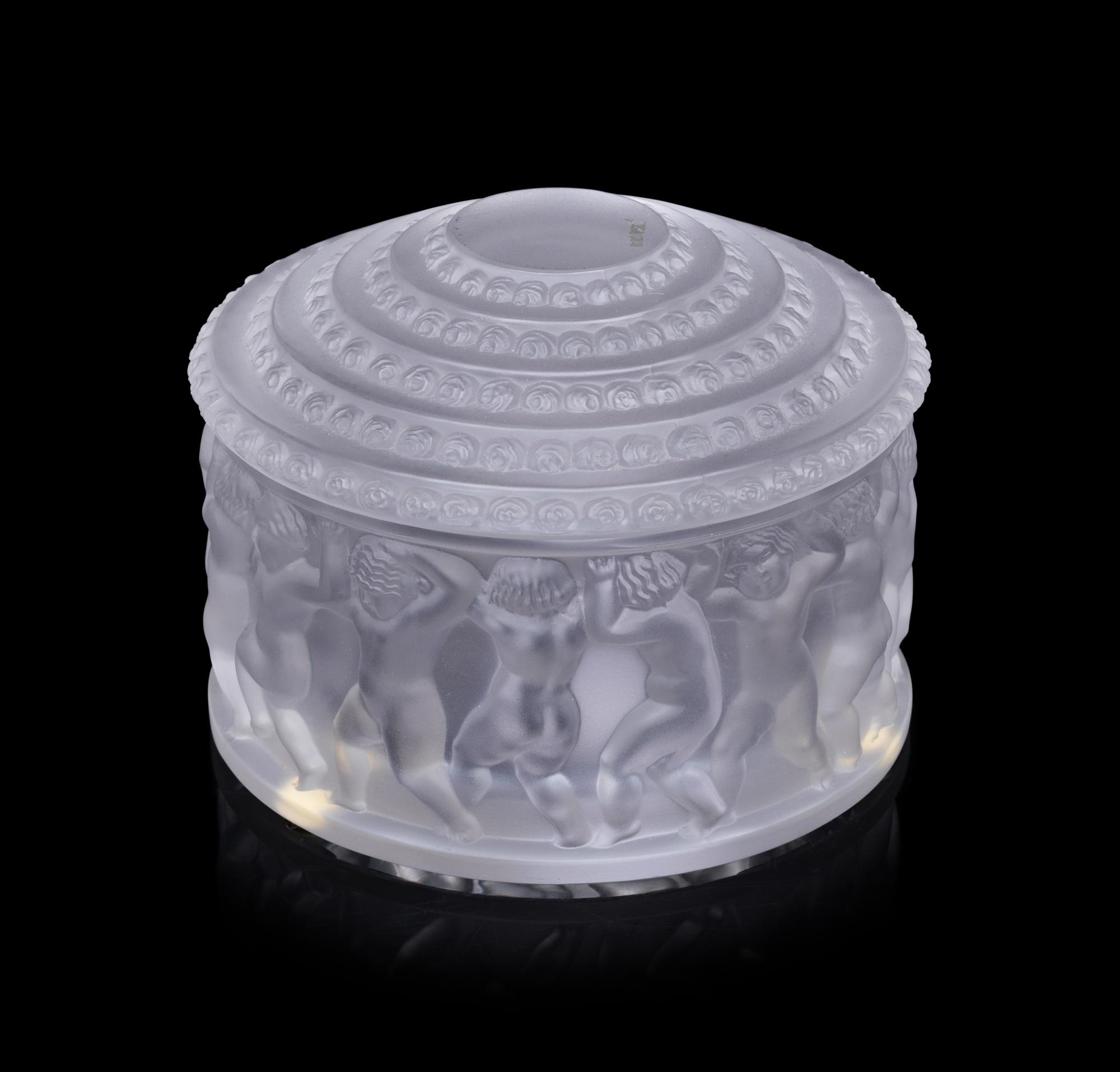 A Lalique Glass Covered Box