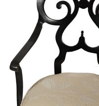 A Pair of Black Painted Metal Armchairs