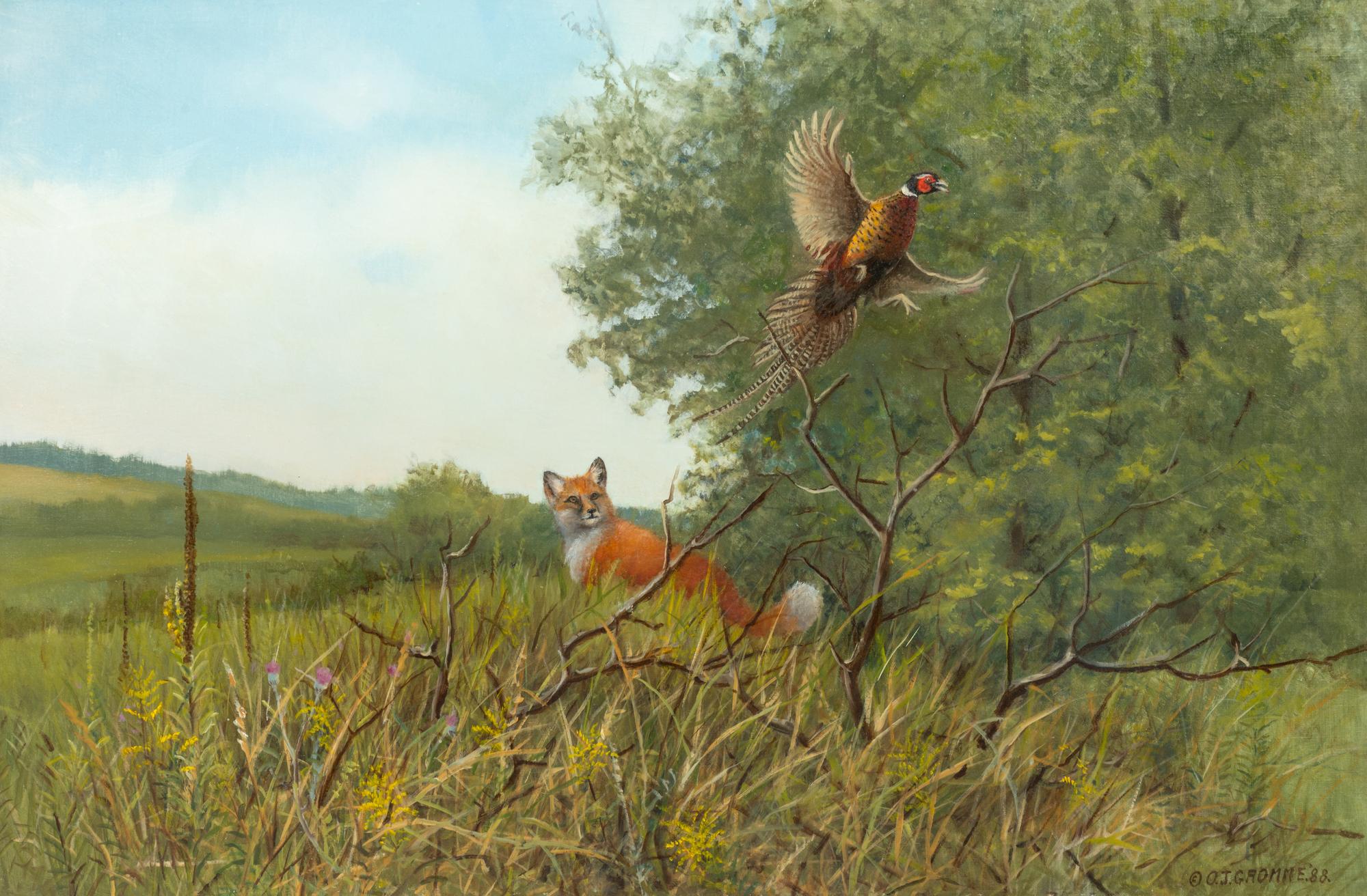 Red Fox and Pheasant