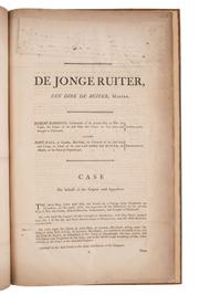 [PIRACY -- PRIVATEERS]. Four printed documents relating to appeals for ships taken prize by privateers.