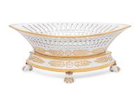 A Sèvres Style Porcelain Centerpiece Basket and Stand