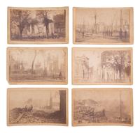 [EARLY PHOTOGRAPHY]. 7 photographs documenting the Savannah Fire of 1889 by J.N. Wilson.