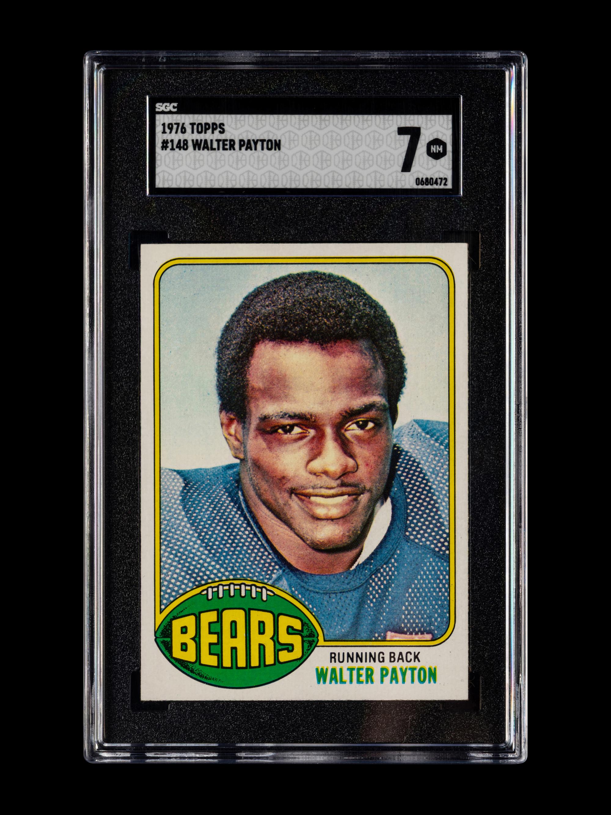 A 1976 Topps Walter Payton Rookie Football Card No. 148 (SGC 7 NM)