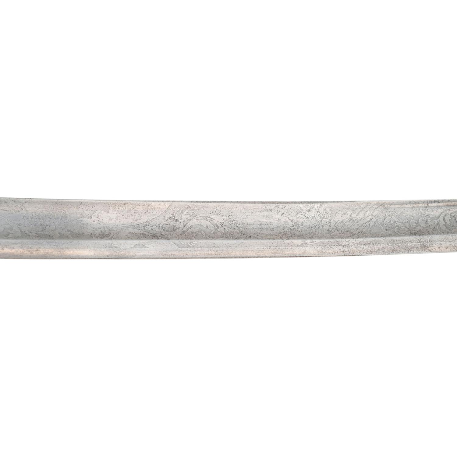 Sauerbier Cavalry Officers' Saber with Etched Blade Presentation to Lieutenant Sullivan 9th PA Cavalry - KIA at Tomkinsville, KY - Fighting John Hunt Morgan's Men
