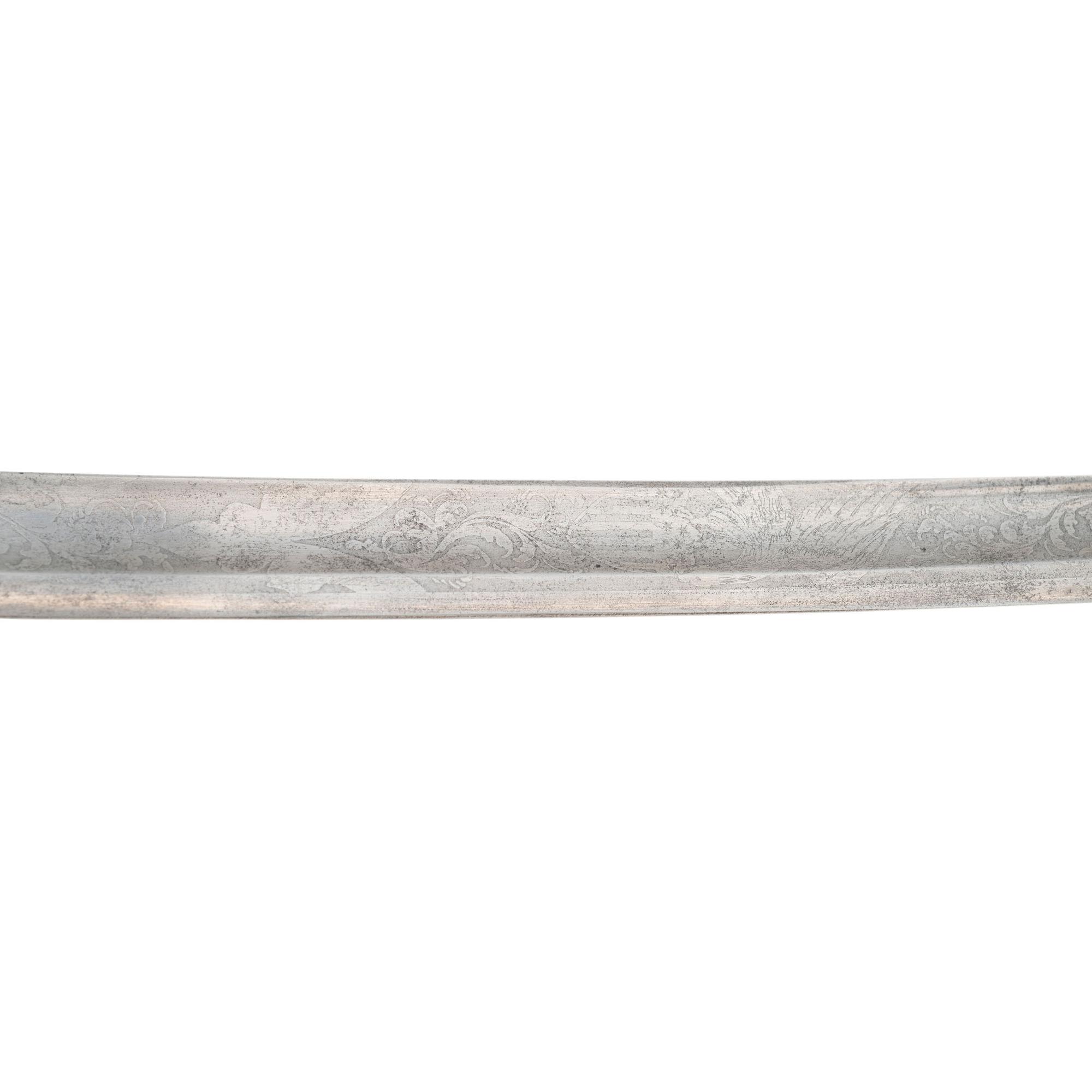 Sauerbier Cavalry Officers' Saber with Etched Blade Presentation to Lieutenant Sullivan 9th PA Cavalry - KIA at Tomkinsville, KY - Fighting John Hunt Morgan's Men
