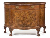 A Chippendale Style Burl Walnut Serpentine Cabinet — 20TH CENTURY