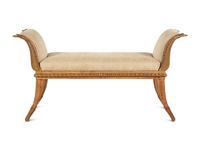 A Regency Style Parcel Gilt Swan Neck Bench