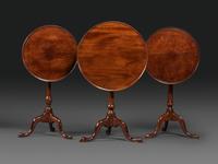 A Chippendale Carved Cherrywood Birdcage-Action Tilt and Dished Top Compressed Ball Tea Table