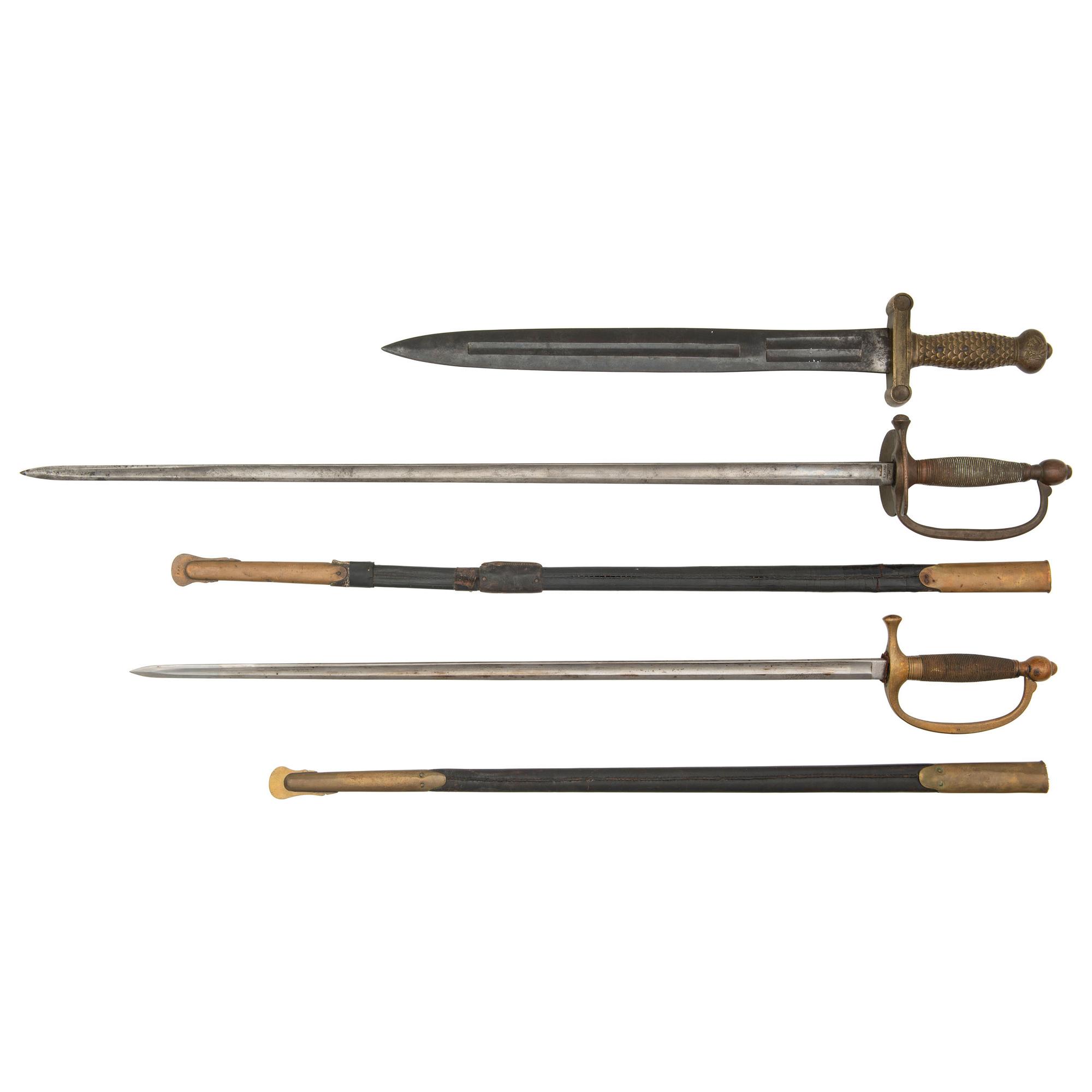 3 Ames Swords: Model 1832 Heavy Artillery, Model 1840 NCO and Model 1840 Musician
