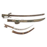 Lot of 2 Nimchas Including: Heavily Decorated Palache Style Sword